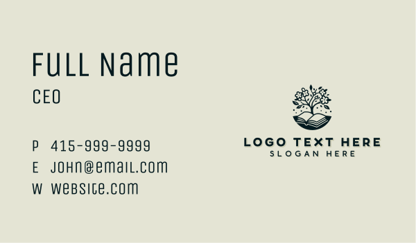 Book Academic Tree Business Card Design Image Preview