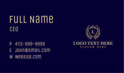 Shield Crown Laurel Business Card Image Preview