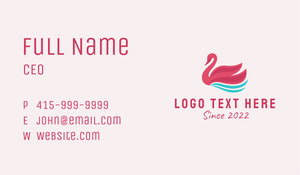 Swan Veterinary Wildlife  Business Card Design Image Preview