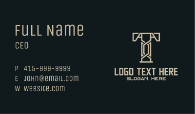 Engineering Letter T Business Card