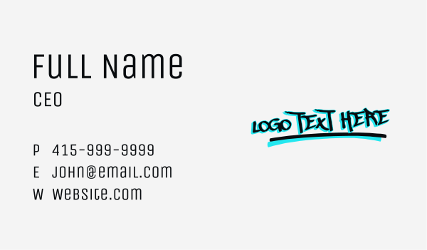 Underline Graffiti Wordmark Business Card Design Image Preview