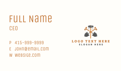 Construction Hammer Shovel Business Card Image Preview