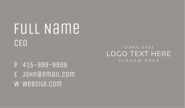 Elegant Business Wordmark Business Card Design Image Preview