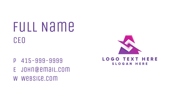 Artistic Purple Graphic Business Card Design Image Preview