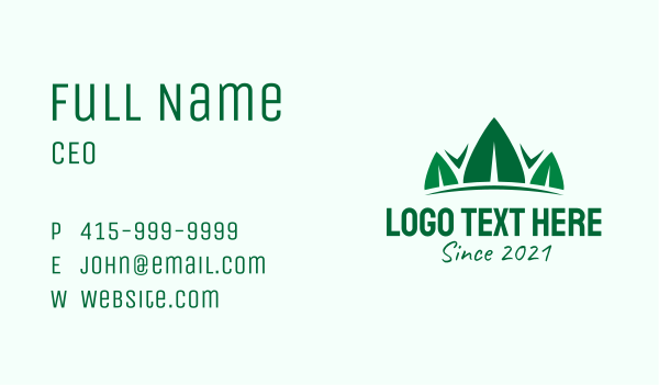 Green Leaf Crown  Business Card Design Image Preview
