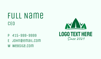 Green Leaf Crown  Business Card Image Preview