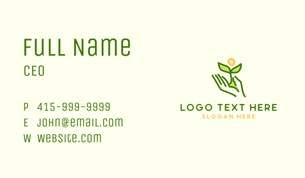 Abstract Planting Hand Business Card Design Image Preview