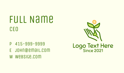 Abstract Planting Hand Business Card Image Preview