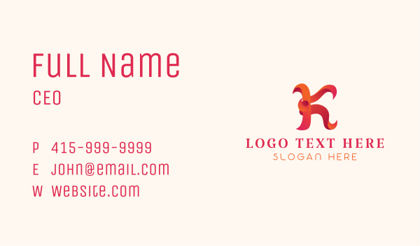 Modern Gradient Letter K Business Card Design Image Preview