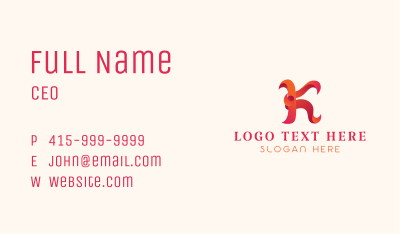 Modern Gradient Letter K Business Card Image Preview