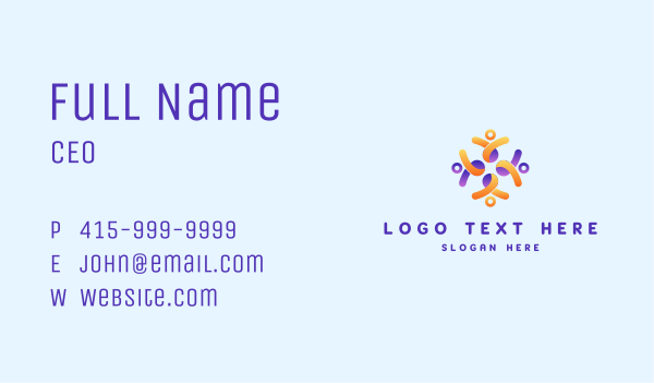Helpful People Bonding Business Card Design Image Preview