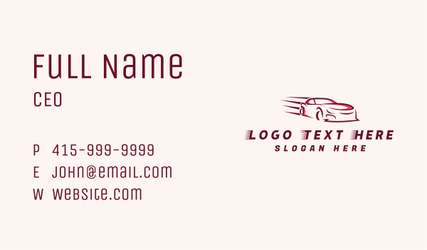 Fast Supercar Automobile Business Card Design Image Preview