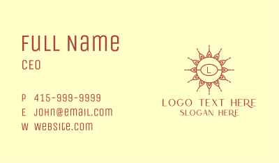 Sunflower Tattoo Letter  Business Card