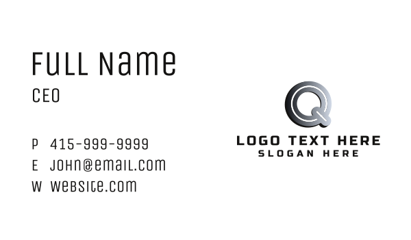 Industrial Business Letter Q Business Card Design Image Preview