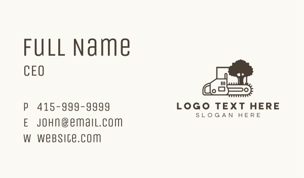 Chainsaw Tree Woodcutter Business Card Design Image Preview