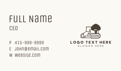 Chainsaw Tree Woodcutter Business Card Image Preview