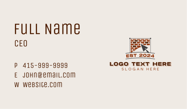 Trowel Masonry Construction Business Card Design Image Preview