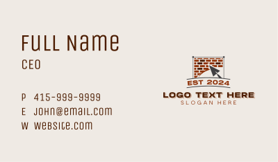 Trowel Masonry Construction Business Card Image Preview