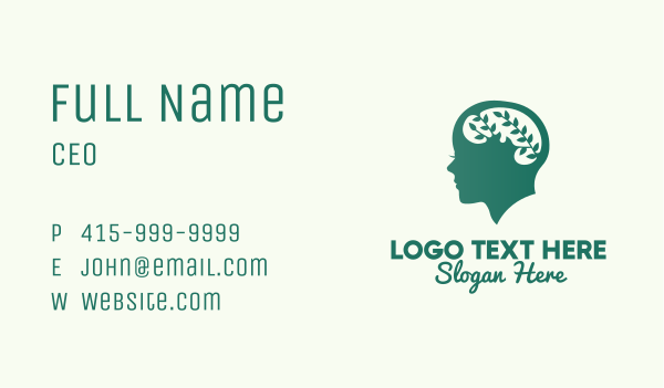 Green Natural Mind  Business Card Design Image Preview