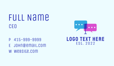 Chat Box Media Business Card Image Preview