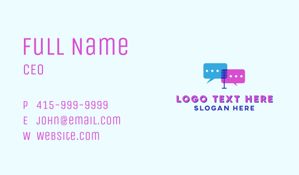Chat Box Media Business Card Design Image Preview
