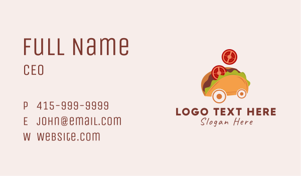 Taco Snack Cart Business Card Design Image Preview