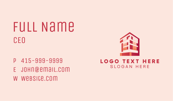 Red Real Estate Building Business Card Design Image Preview