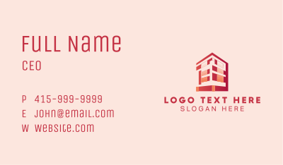 Red Real Estate Building Business Card
