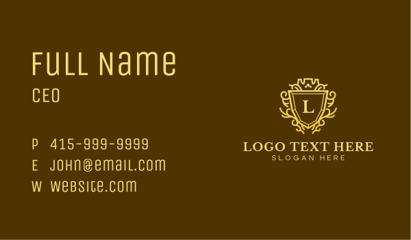 Luxe Premium Crest Business Card Design Image Preview