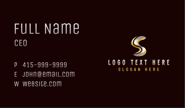  Industrial Metallic Letter S Business Card Design Image Preview