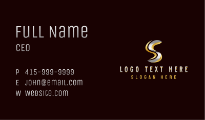  Industrial Metallic Letter S Business Card Image Preview