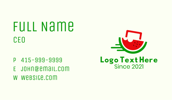 Watermelon Fruit Delivery Business Card Design Image Preview