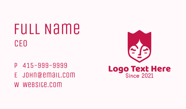 Red Tulip Face Business Card Design Image Preview