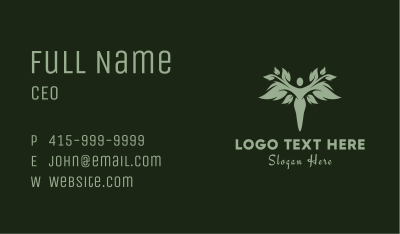 Green Human Tree Business Card Image Preview