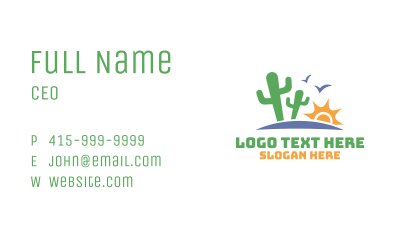 Cactus Sun Valley Desert Business Card Image Preview