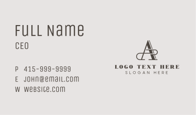 Fashion Tailor Boutique Letter A Business Card Image Preview