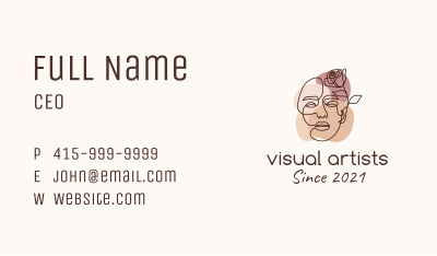 Monoline Flower Face  Business Card Image Preview