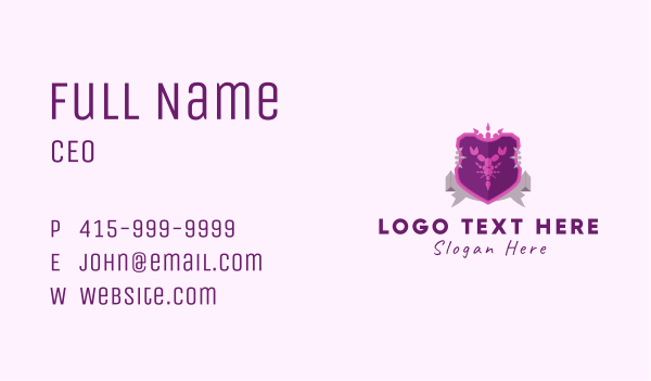 Purple Scorpion Emblem  Business Card Design Image Preview