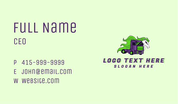 Horse Logistics Truck Business Card Design Image Preview