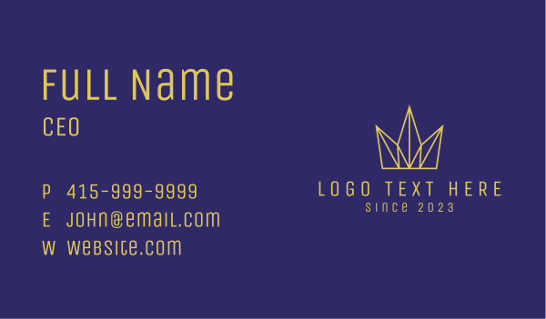 Golden Royal Crown  Business Card Design Image Preview
