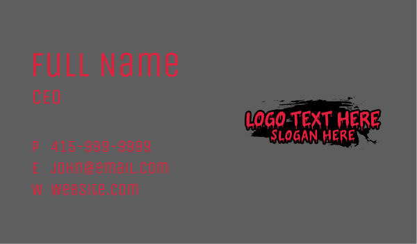 Drip Horror Wordmark Business Card Design Image Preview