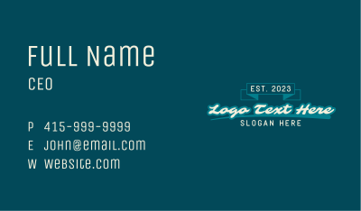 Retro Cursive Wordmark Business Card Image Preview