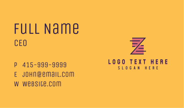 Corporate Agency Letter Z Business Card Design Image Preview