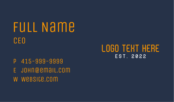 Retro Pixel Wordmark  Business Card Design Image Preview