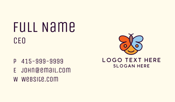 Child Butterfly Business Card Design Image Preview