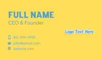 Playful Blue Wordmark  Business Card Image Preview