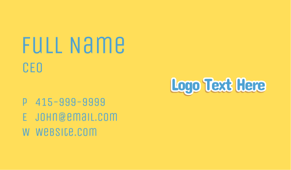 Playful Blue Wordmark  Business Card Design Image Preview