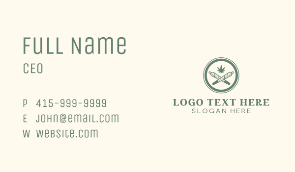 Marijuana Cross Joint  Business Card Design Image Preview