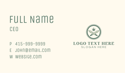 Marijuana Cross Joint  Business Card Image Preview