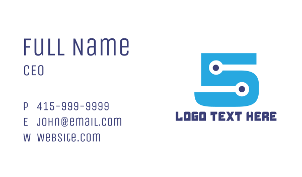 Dot Number 5 Business Card Design Image Preview